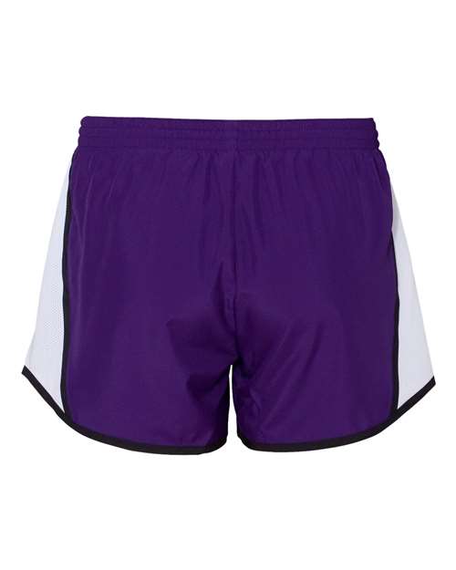 Women's Pulse Team Running Shorts - Purple/ White/ Black Back