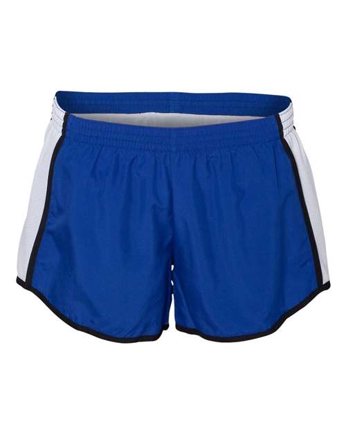 Women's Pulse Team Running Shorts - Royal/ White/ Black Front