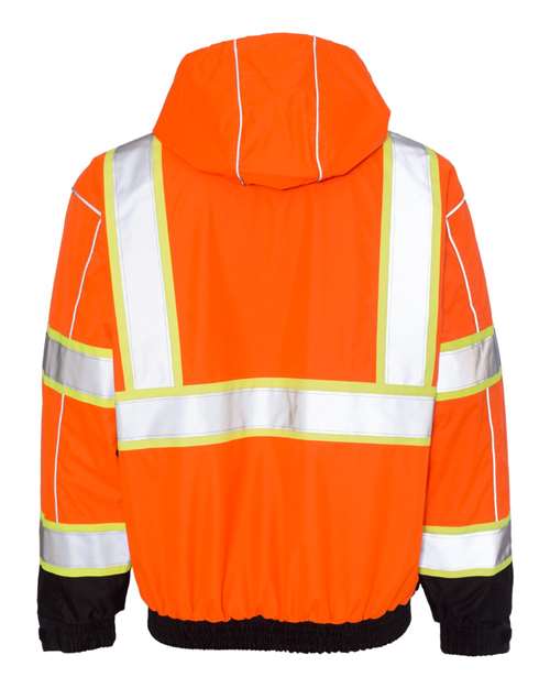 Unisex Premium Brilliant Series® Bomber Jacket - Orange Back