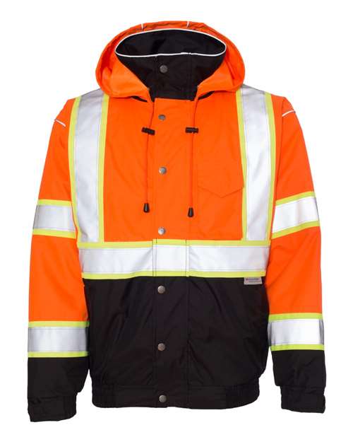 Unisex Premium Brilliant Series® Bomber Jacket - Orange Front