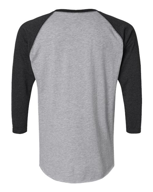 Men's Baseball Fine Jersey Three-Quarter Sleeve Tee - Vintage Heather/ Vintage Smoke Back