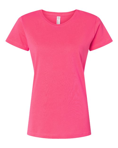 Women's Fine Jersey Tee - Hot Pink Front