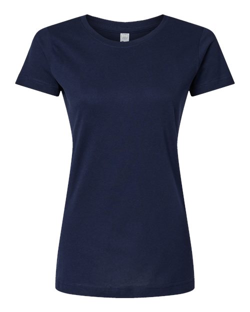 Women's Fine Jersey Tee - Navy Front