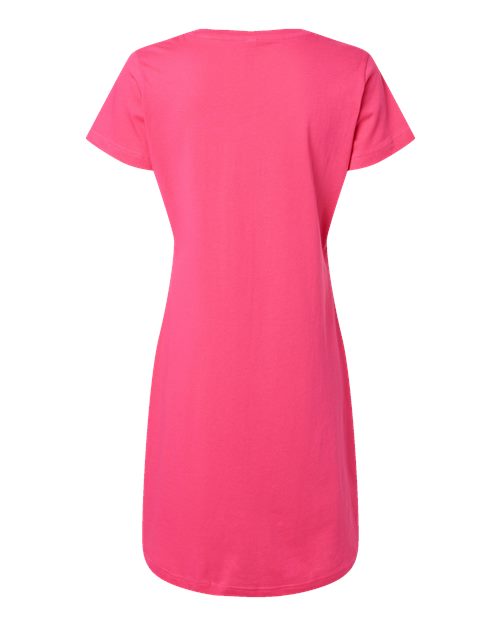 Women's Fine Jersey V-Neck Coverup - Hot Pink Back