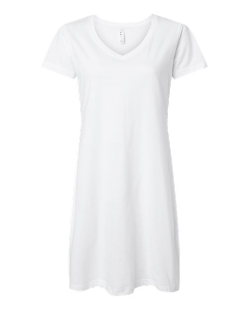 Women's Fine Jersey V-Neck Coverup - White Front