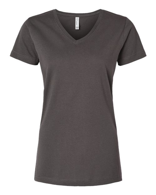 Women's Fine Jersey V-Neck Tee - Charcoal Front