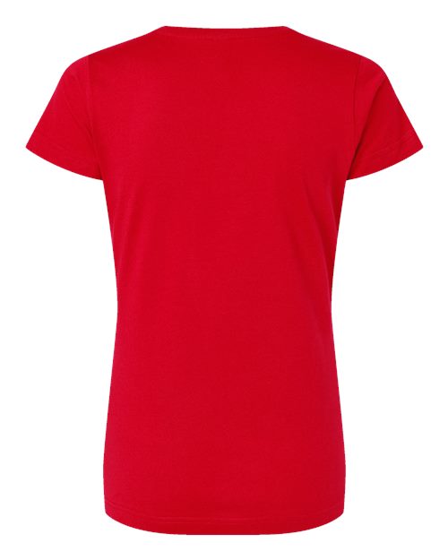 Women's Fine Jersey V-Neck Tee - Red Back