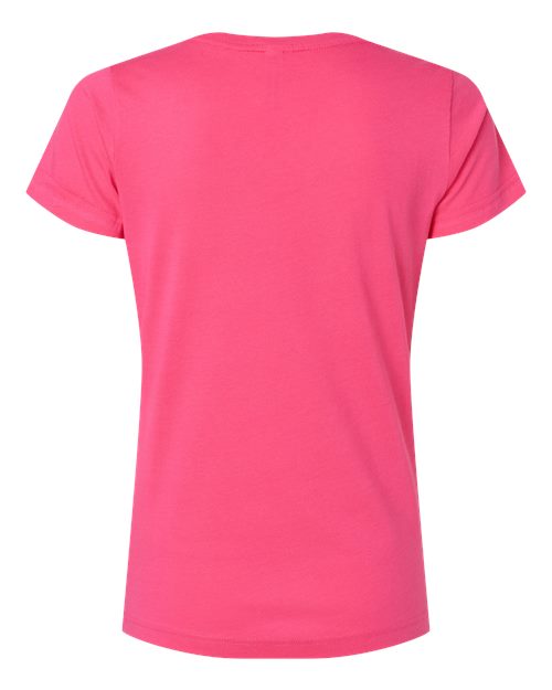 Women's Fine Jersey V-Neck Tee - Hot Pink Back