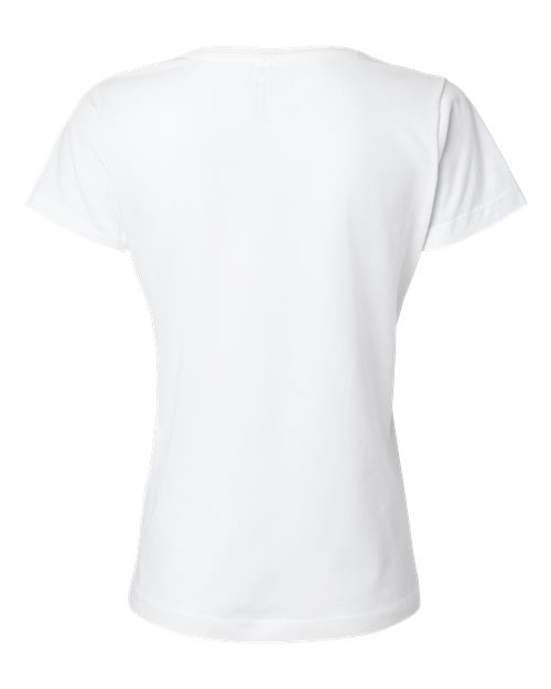Women's Fine Jersey V-Neck Tee - White Back