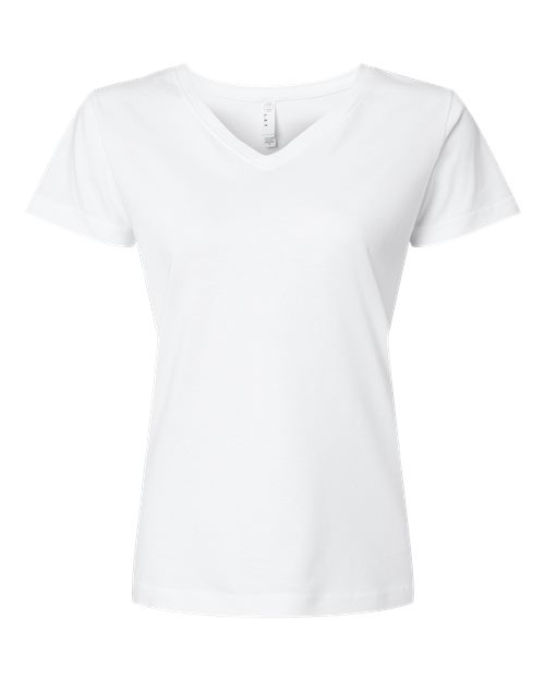Women's Fine Jersey V-Neck Tee - White Front