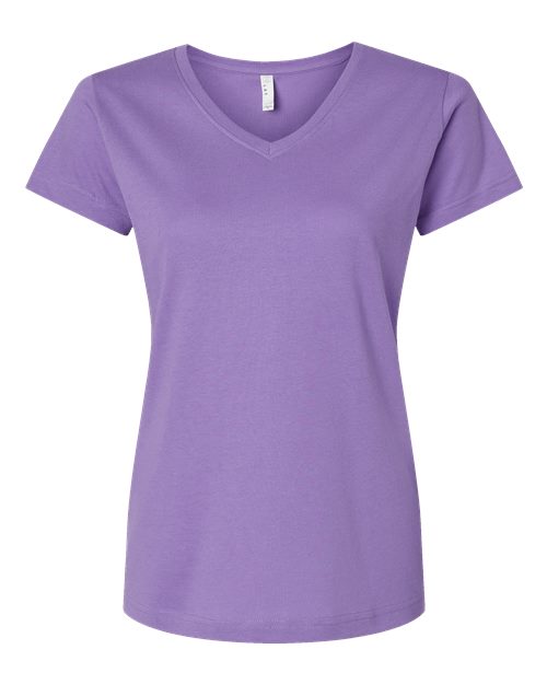 Women's Fine Jersey V-Neck Tee - Lavender Front