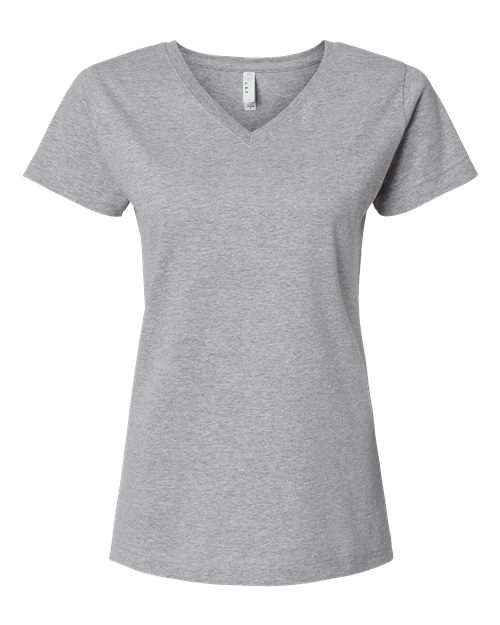 Women's Fine Jersey V-Neck Tee - Heather Front