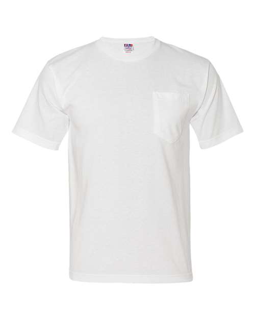 Unisex USA-Made Midweight Pocket T-Shirt - White Front