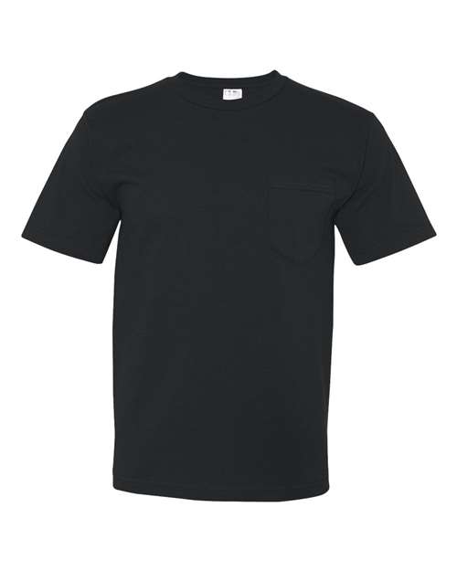 Unisex USA-Made Midweight Pocket T-Shirt - Black Front
