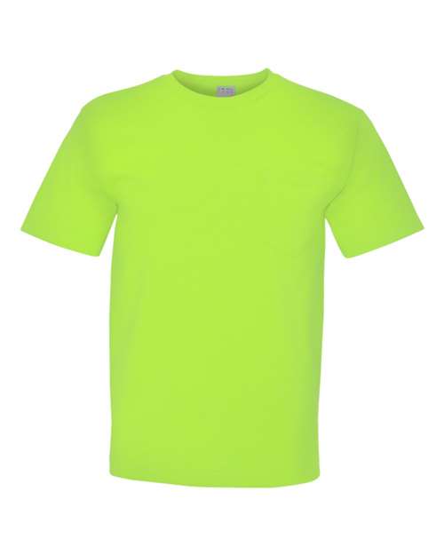 Unisex USA-Made Midweight Pocket T-Shirt - Lime Green Front