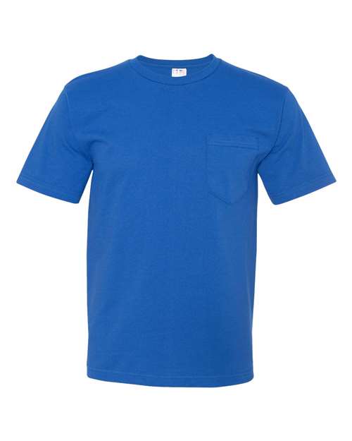 Unisex USA-Made Midweight Pocket T-Shirt - Royal Front
