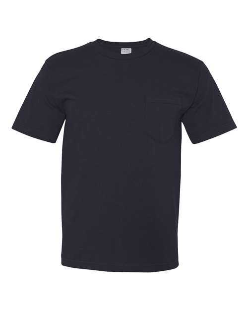 Unisex USA-Made Midweight Pocket T-Shirt - Navy Front