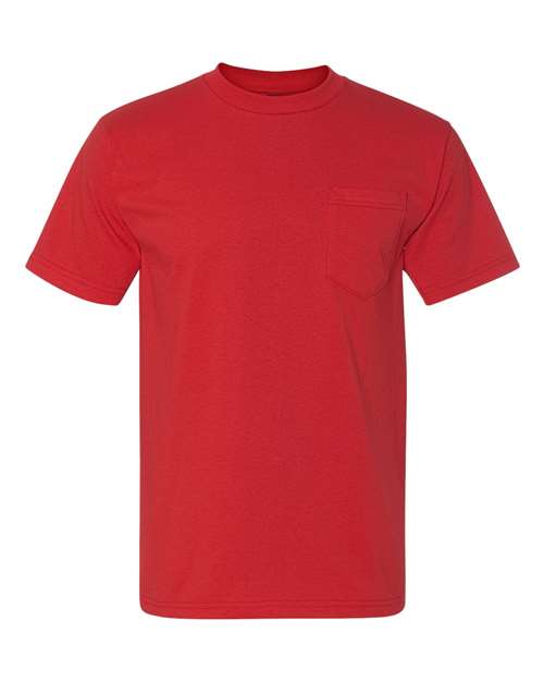 Unisex Union-Made Pocket T-Shirt - Red Front