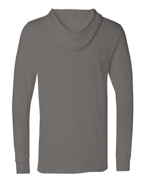 Unisex Jersey Hooded Long Sleeve Tee - Asphalt Back