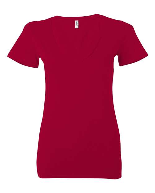 Women’s Jersey Deep V-Neck Tee - Red Front