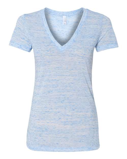 Women’s Jersey Deep V-Neck Tee - Blue Marble Front