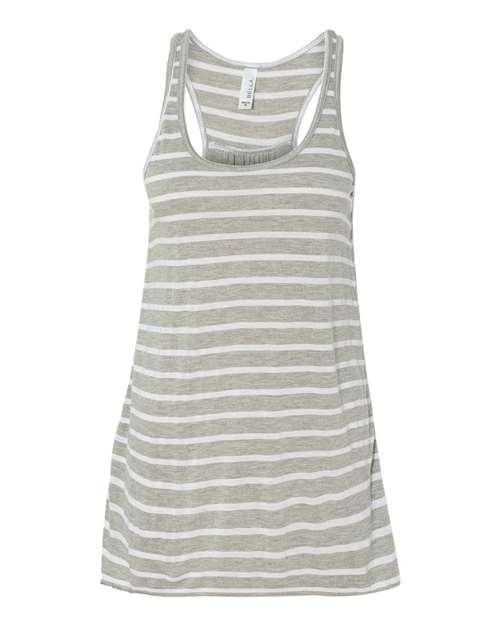 Women's Flowy Racerback Tank - Athletic Heather/ White Front