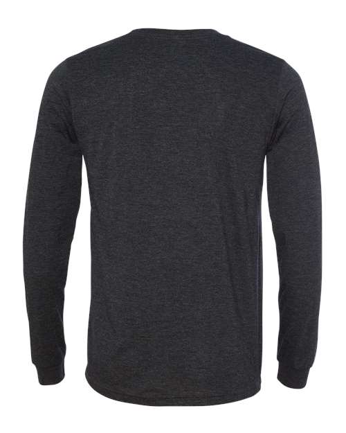 Unisex Triblend Long Sleeve Tee - Charcoal Black Triblend Back