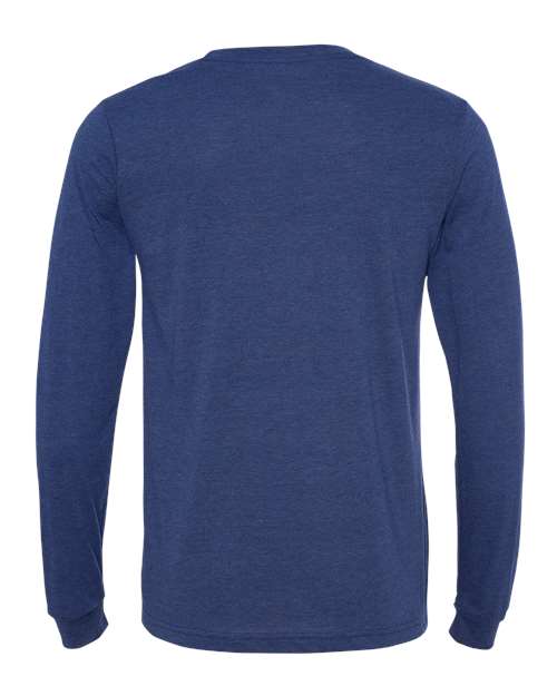 Unisex Triblend Long Sleeve Tee - Navy Triblend Back
