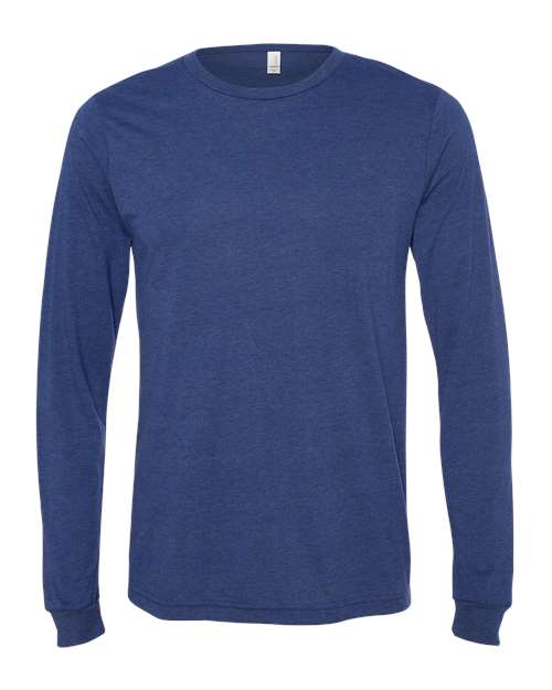 Unisex Triblend Long Sleeve Tee - Navy Triblend Front