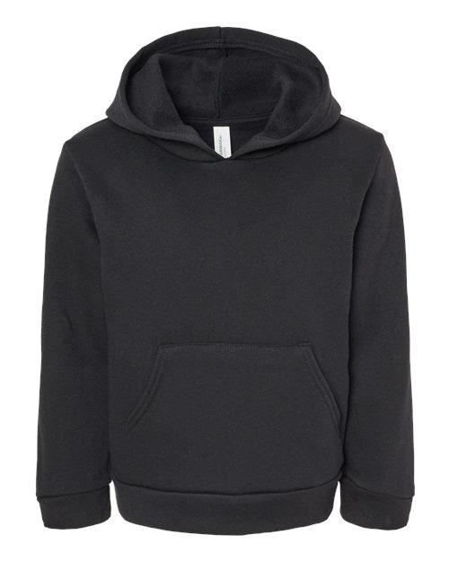 Toddler Sponge Fleece Pullover Hoodie Sweatshirt - Black Front
