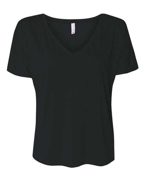 Women’s Slouchy V-Neck Tee - Black Front