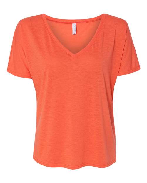 Women’s Slouchy V-Neck Tee - Coral Front