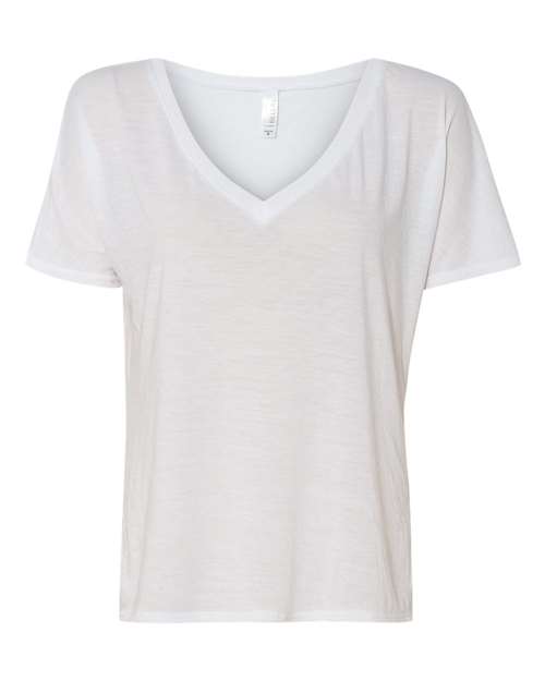 Women’s Slouchy V-Neck Tee - White Front