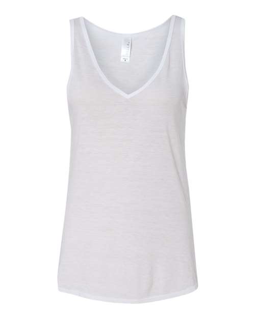 Women's Flowy V-Neck Tank - White Front