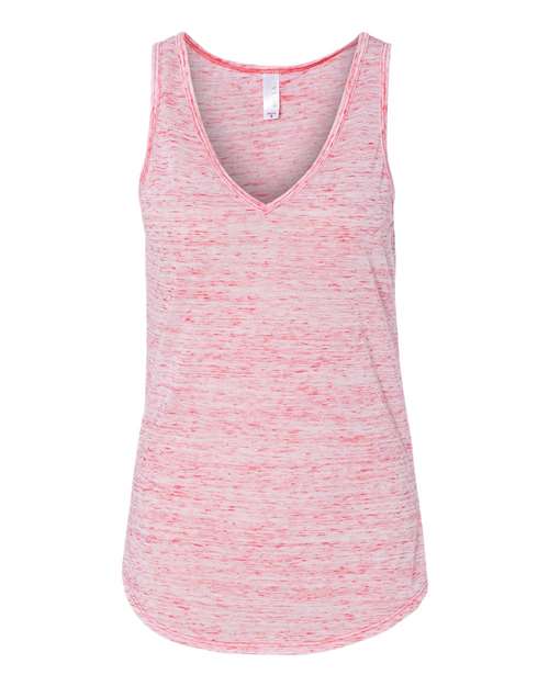 Women's Flowy V-Neck Tank - Red Marble Front