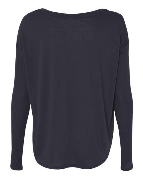Women’s Flowy 2x1 Ribbed Long Sleeve Tee - Midnight Back