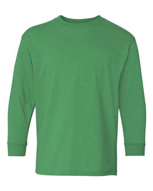 Gildan Youth Heavy Cotton™ Long Sleeve T-Shirt - Irish Green Front