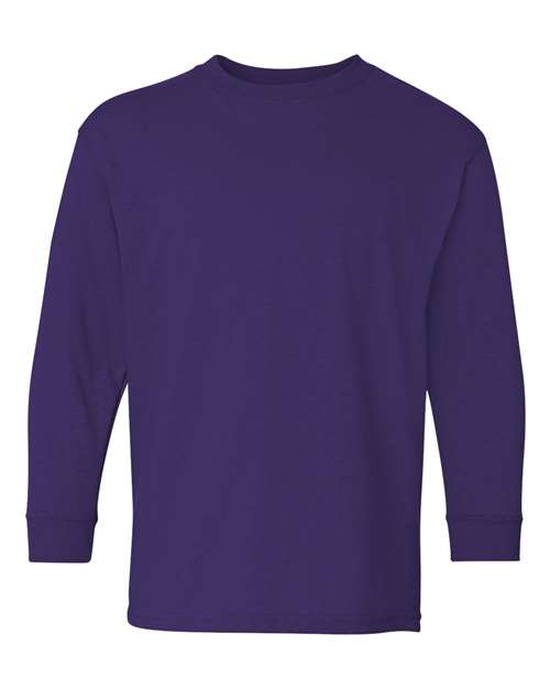 Gildan Youth Heavy Cotton™ Long Sleeve T-Shirt - Purple Front