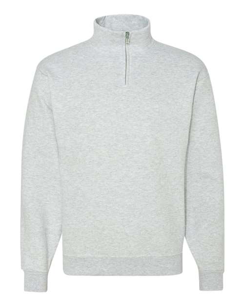 Unisex Nublend® Cadet Collar Quarter-Zip Sweatshirt - Ash Front