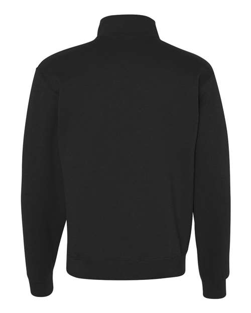 Unisex Nublend® Cadet Collar Quarter-Zip Sweatshirt - Black Back