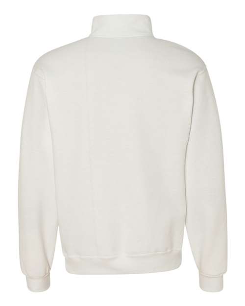 Unisex Nublend® Cadet Collar Quarter-Zip Sweatshirt - White Back