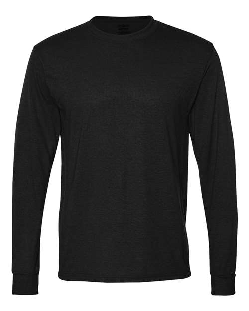 Unisex Dri-Power® Performance Long Sleeve T-Shirt - Black Front