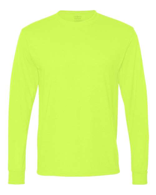 Unisex Dri-Power® Performance Long Sleeve T-Shirt - Safety Green Front