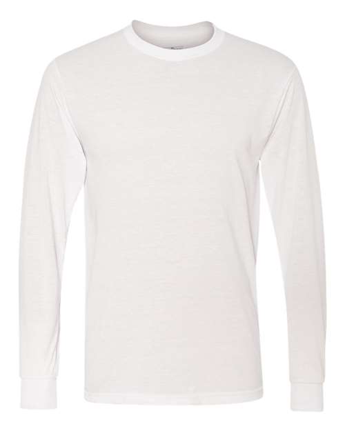 Unisex Dri-Power® Performance Long Sleeve T-Shirt - White Front