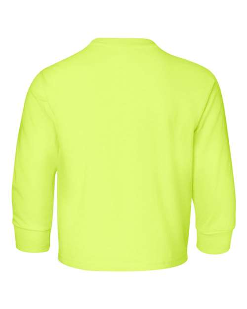 Youth Dri-Power® Long Sleeve 50/50 T-Shirt - Safety Green Back