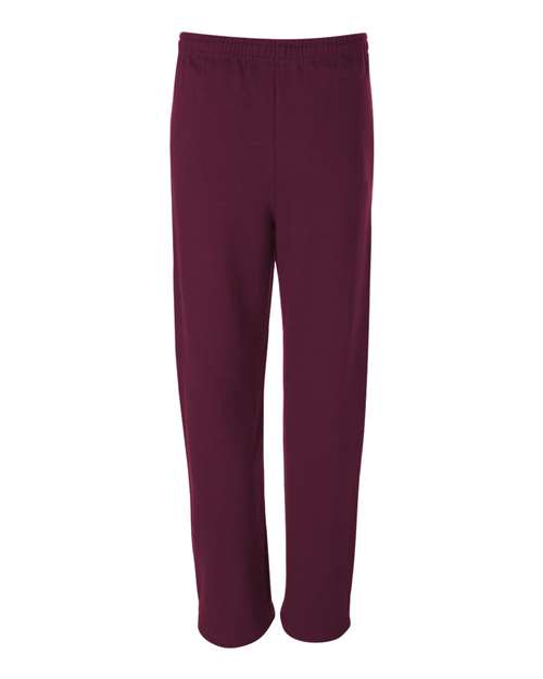 Unisex NuBlend® Open-Bottom Sweatpants with Pockets - Maroon Back