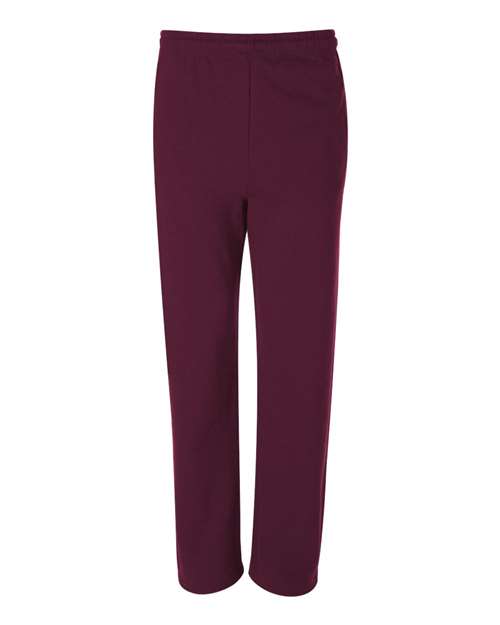 Unisex NuBlend® Open-Bottom Sweatpants with Pockets - Maroon Front