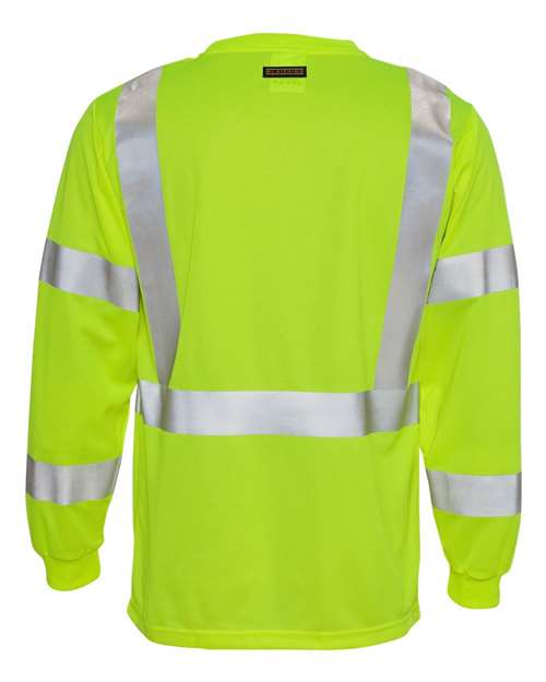 Unisex Long Sleeve Class 3 T-Shirt - Lime Back