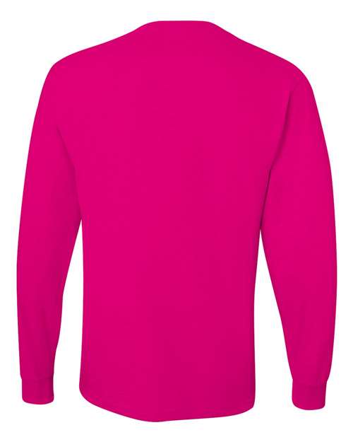 Unisex Dri-Power® Long Sleeve 50/50 T-Shirt - Cyber Pink Back