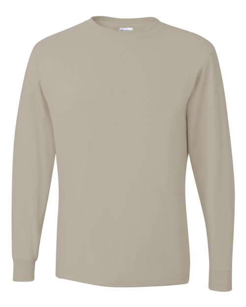 Unisex Dri-Power® Long Sleeve 50/50 T-Shirt - Sandstone Front